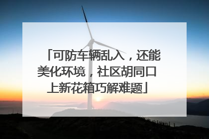 可防车辆乱入，还能美化环境，社区胡同口上新花箱巧解难题