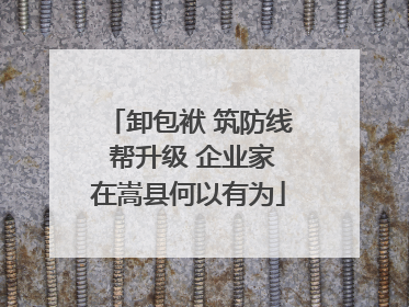 卸包袱 筑防线 帮升级 企业家在嵩县何以有为