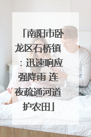 南阳市卧龙区石桥镇：迅速响应强降雨 连夜疏通河道护农田