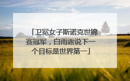 卫冕女子斯诺克世锦赛冠军，白雨露说下一个目标是世界第一
