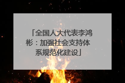 全国人大代表李鸿彬：加强社会支持体系规范化建设