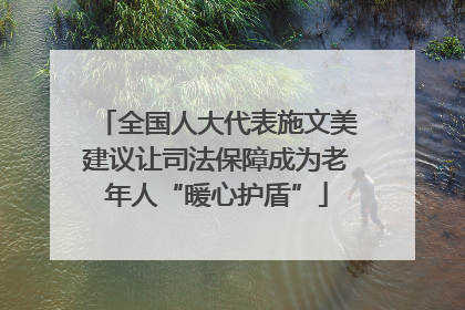 全国人大代表施文美建议让司法保障成为老年人“暖心护盾”