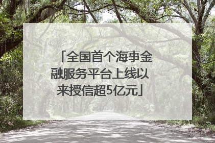 全国首个海事金融服务平台上线以来授信超5亿元