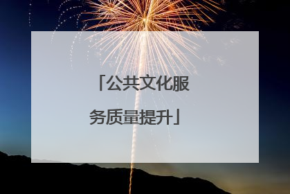 公共文化服务质量提升