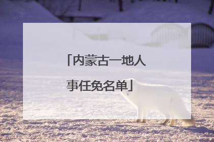 内蒙古一地人事任免名单