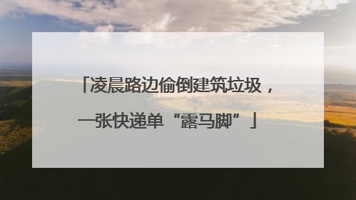 凌晨路边偷倒建筑垃圾，一张快递单“露马脚”