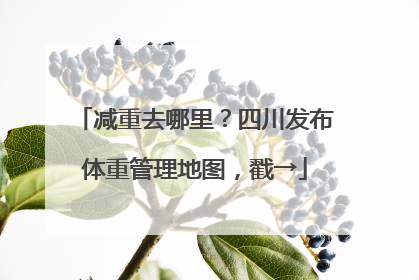 减重去哪里？四川发布体重管理地图，戳→