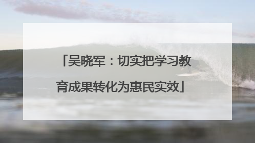 吴晓军：切实把学习教育成果转化为惠民实效