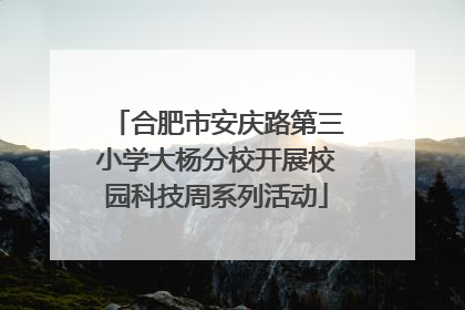 合肥市安庆路第三小学大杨分校开展校园科技周系列活动