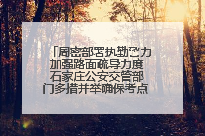周密部署执勤警力 加强路面疏导力度 石家庄公安交管部门多措并举确保考点周边交通环境良好
