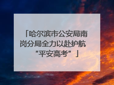 哈尔滨市公安局南岗分局全力以赴护航“平安高考”