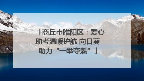 商丘市睢阳区：爱心助考温暖护航 向日葵助力“一举夺魁”