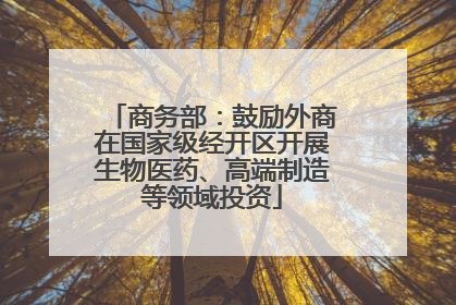 商务部：鼓励外商在国家级经开区开展生物医药、高端制造等领域投资
