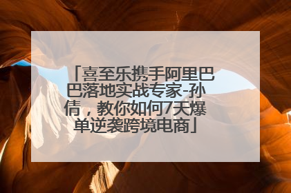 喜至乐携手阿里巴巴落地实战专家-孙倩，教你如何7天爆单逆袭跨境电商