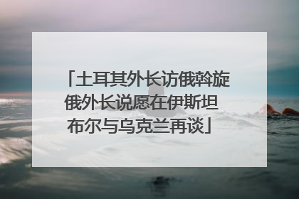 土耳其外长访俄斡旋 俄外长说愿在伊斯坦布尔与乌克兰再谈