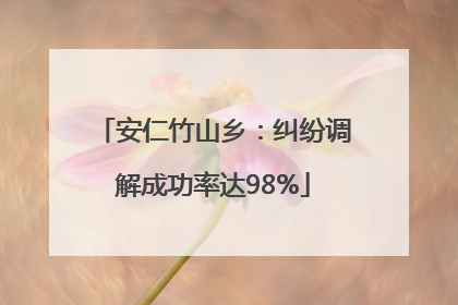 安仁竹山乡：纠纷调解成功率达98%