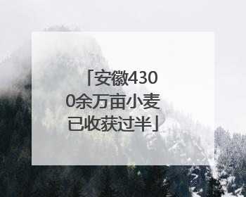安徽4300余万亩小麦已收获过半
