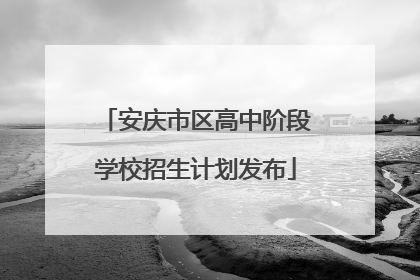 安庆市区高中阶段学校招生计划发布