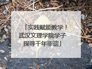 实践赋能教学！武汉文理学院学子探寻千年非遗