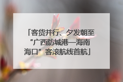 客货并行、夕发朝至 “广西防城港—海南海口”客滚航线首航