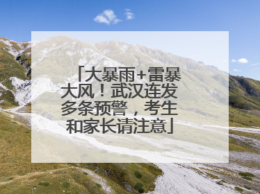 大暴雨+雷暴大风！武汉连发多条预警，考生和家长请注意