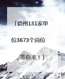 德州131家单位3673个岗位，等你来！