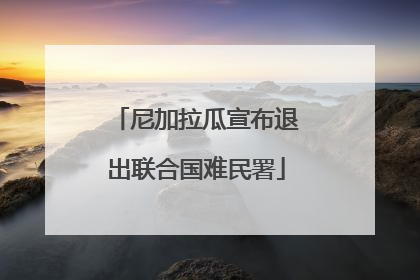 尼加拉瓜宣布退出联合国难民署