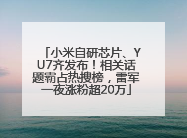 小米自研芯片、YU7齐发布！相关话题霸占热搜榜，雷军一夜涨粉超20万