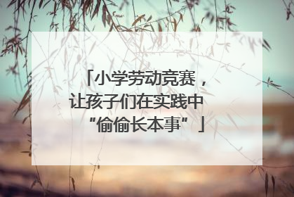 小学劳动竞赛，让孩子们在实践中“偷偷长本事”