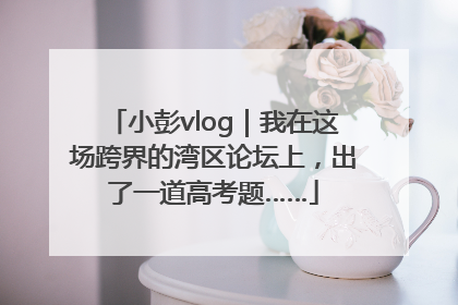 小彭vlog｜我在这场跨界的湾区论坛上，出了一道高考题……