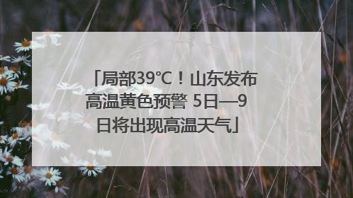 局部39℃！山东发布高温黄色预警 5日—9日将出现高温天气