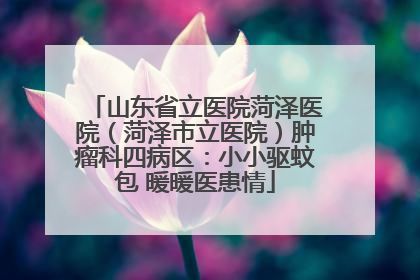 山东省立医院菏泽医院（菏泽市立医院）肿瘤科四病区：小小驱蚊包 暖暖医患情