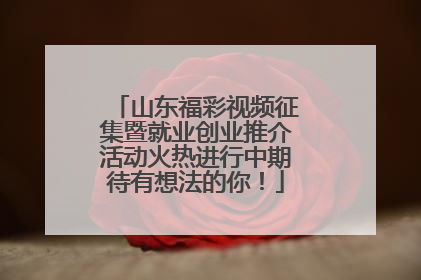 山东福彩视频征集暨就业创业推介活动火热进行中期待有想法的你！