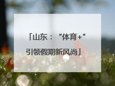 山东：“体育+”引领假期新风尚