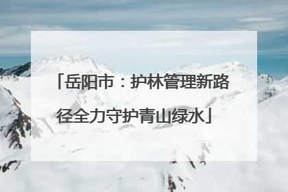 岳阳市：护林管理新路径全力守护青山绿水