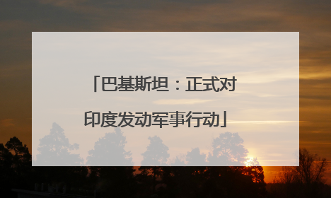 巴基斯坦：正式对印度发动军事行动