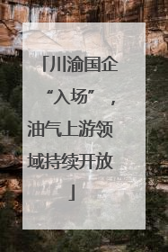 川渝国企“入场”，油气上游领域持续开放