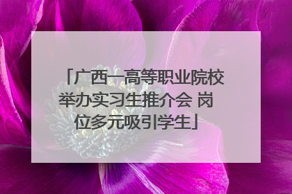 广西一高等职业院校举办实习生推介会 岗位多元吸引学生