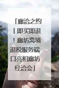 廊洽之约丨即买即退！廊坊离境退税服务端口亮相廊坊经洽会