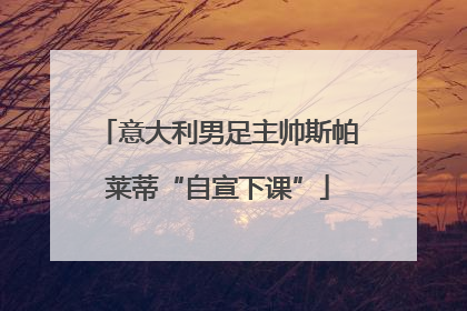 意大利男足主帅斯帕莱蒂“自宣下课”