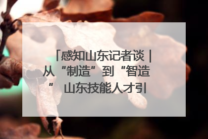 感知山东记者谈｜从“制造”到“智造” 山东技能人才引领产业升级