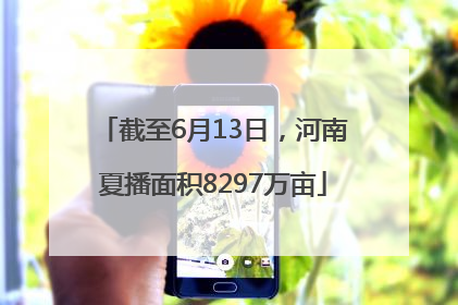 截至6月13日，河南夏播面积8297万亩
