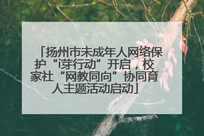扬州市未成年人网络保护“i芽行动”开启，校家社“网教同向”协同育人主题活动启动