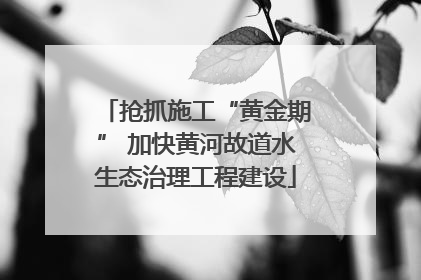 抢抓施工“黄金期” 加快黄河故道水生态治理工程建设