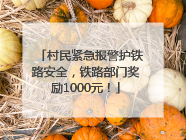 村民紧急报警护铁路安全，铁路部门奖励1000元！