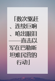 数次驱赶、连续巨响、呛出眼泪——直击以军在巴勒斯坦难民营的行动