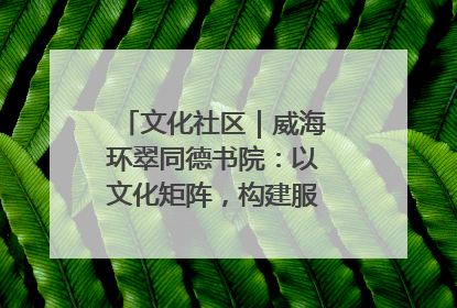 文化社区｜威海环翠同德书院：以文化矩阵，构建服务群众新场景