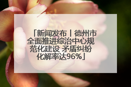 新闻发布丨德州市全面推进综治中心规范化建设 矛盾纠纷化解率达96%