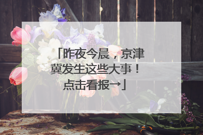 昨夜今晨，京津冀发生这些大事！点击看报→
