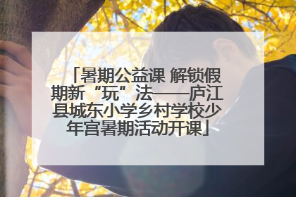 暑期公益课 解锁假期新“玩”法——庐江县城东小学乡村学校少年宫暑期活动开课